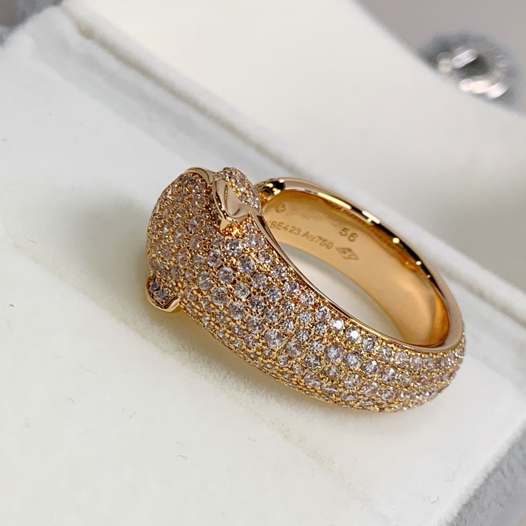 [Luxe Jewelry]PANTHERE PINK GOLD DIAMOND RING