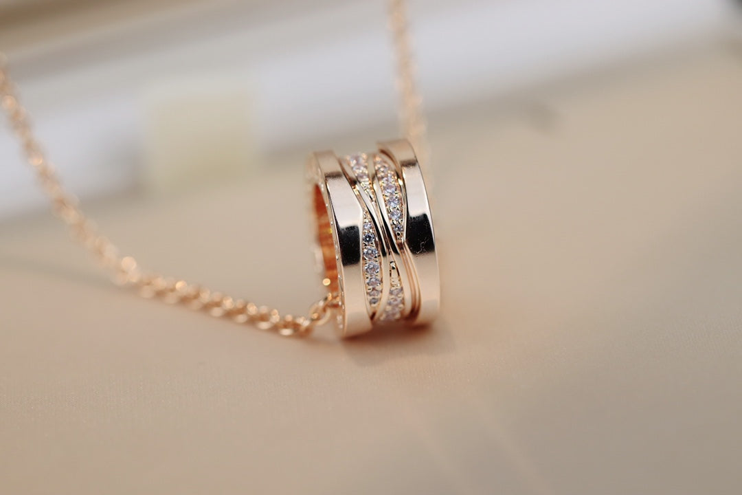 [Luxe Jewelry]ZERO 1 PINK GOLD DIAMOND NECKLACE