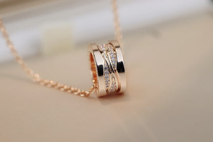 [Luxe Jewelry]ZERO 1 PINK GOLD DIAMOND NECKLACE