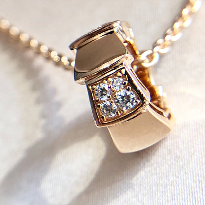 [Luxe Jewelry]SERPENTI PEDANT DIAMOND PINK GOLD NECKLACE