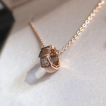 [Luxe Jewelry]SERPENTI PEDANT DIAMOND PINK GOLD NECKLACE