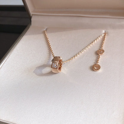 [Luxe Jewelry]SERPENTI PEDANT DIAMOND PINK GOLD NECKLACE