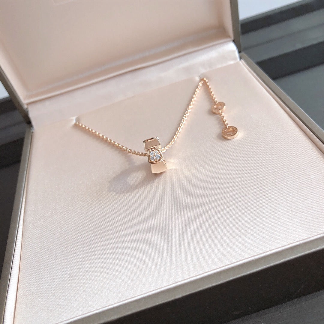 [Luxe Jewelry]SERPENTI PEDANT DIAMOND PINK GOLD NECKLACE