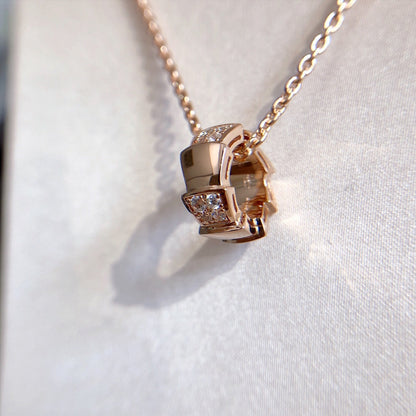 [Luxe Jewelry]SERPENTI PEDANT DIAMOND PINK GOLD NECKLACE