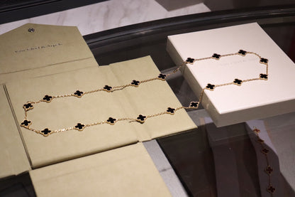 [Luxe Jewelry]CLOVER 20 MOTIFS ONYX ROSE GOLD