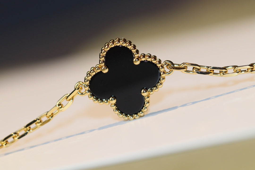 [Luxe Jewelry]CLOVER 20 MOTIFS ONYX ROSE GOLD