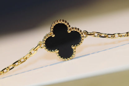 [Luxe Jewelry]CLOVER 20 MOTIFS ONYX ROSE GOLD