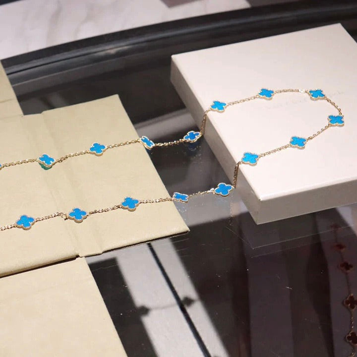 [Luxe Jewelry]CLOVER 20 MOTIFS TURQUOISE GOLD