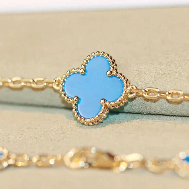 [Luxe Jewelry]CLOVER 20 MOTIFS TURQUOISE GOLD
