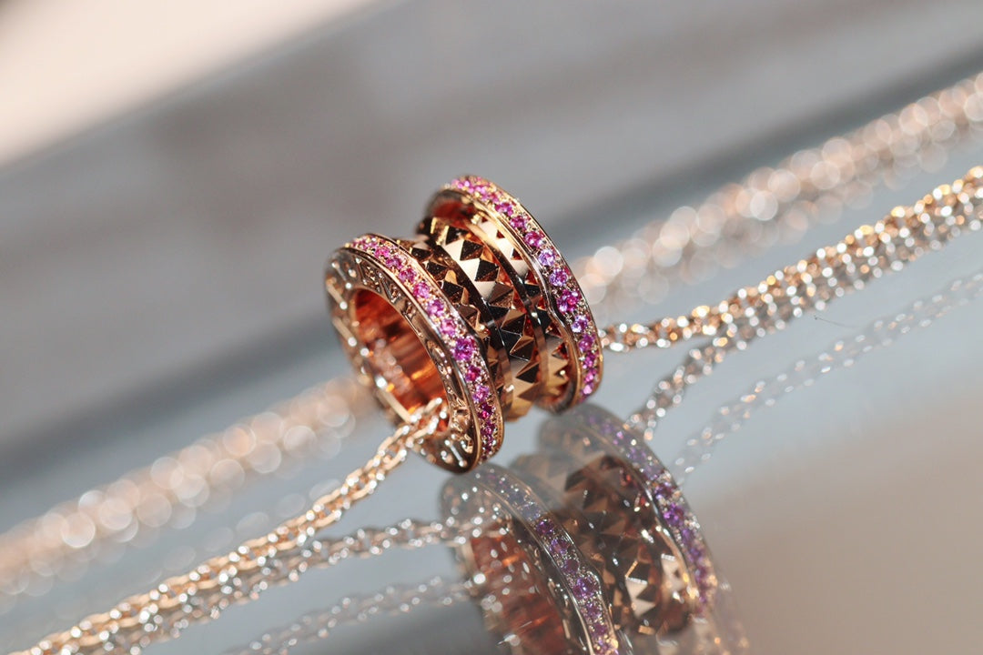 [Luxe Jewelry]ZERO 1 ROCK PINK GOLD PINK DIAMOND NECKLACE