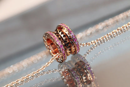 [Luxe Jewelry]ZERO 1 ROCK PINK GOLD PINK DIAMOND NECKLACE