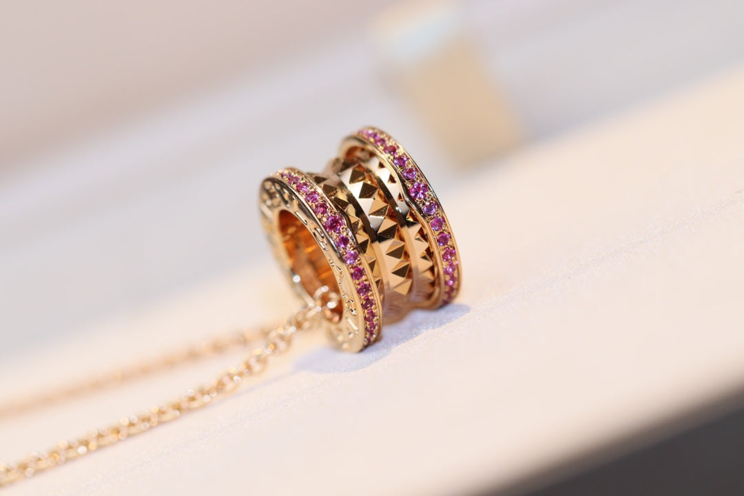 [Luxe Jewelry]ZERO 1 ROCK PINK GOLD PINK DIAMOND NECKLACE