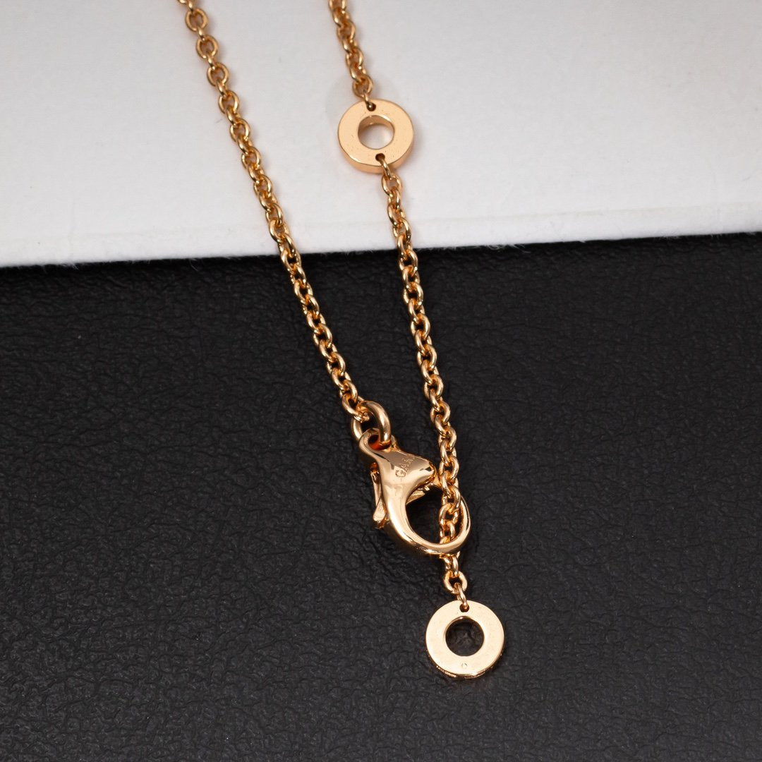 [Luxe Jewelry]ZERO 1 WHITE CERAMIC PINK GOLD DIAMOND NECKLACE