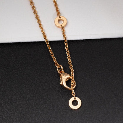 [Luxe Jewelry]ZERO 1 WHITE CERAMIC PINK GOLD DIAMOND NECKLACE