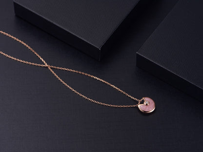[Luxe Jewelry]AMULETTE ROSE GOLD PINK MOP NECKLACE