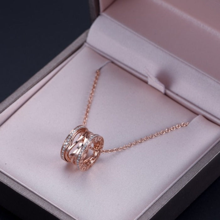[Luxe Jewelry]ZERO 1 PINK GOLD DIAMOND OPEN NECKLACE