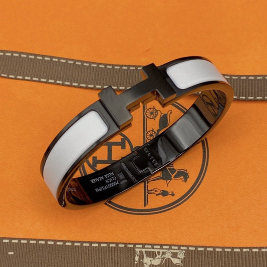 [Luxe Jewelry]H BRACELET 12MM BLACK WHITE CERAMIC