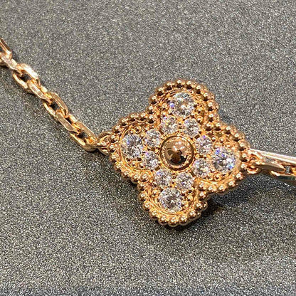 [Luxe Jewelry]CLOVER 5 MOTIFS  FULL DIAMOND BRACELET