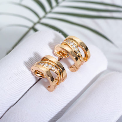 [Luxe Jewelry]ZERO 1 PINK GOLD DIAMONDS EARRINGS