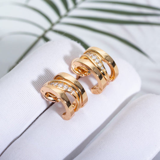 [Luxe Jewelry]ZERO 1 PINK GOLD DIAMONDS EARRINGS