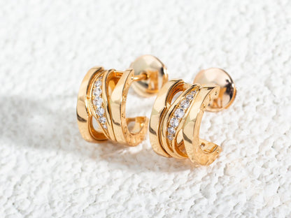 [Luxe Jewelry]ZERO 1 PINK GOLD DIAMONDS EARRINGS
