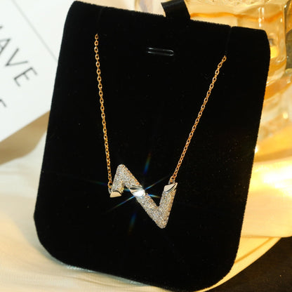 [Luxe Jewelry]VOLT SILVER DIAMOND PEDANT NECKLACE