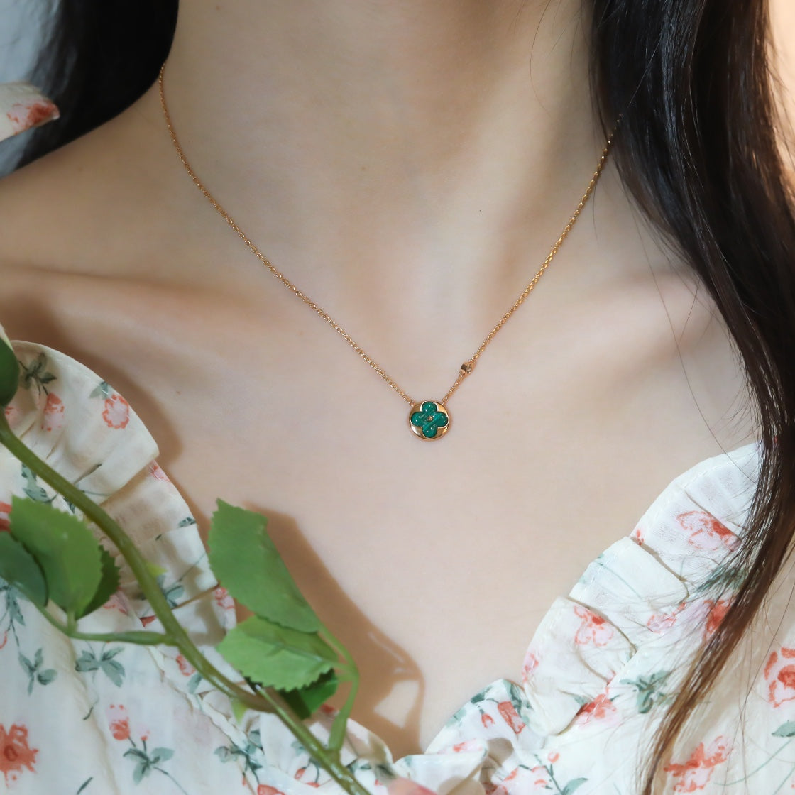 [Luxe Jewelry]SUN PEDANT PINK GOLD 1 DIAMOND NECKLACE