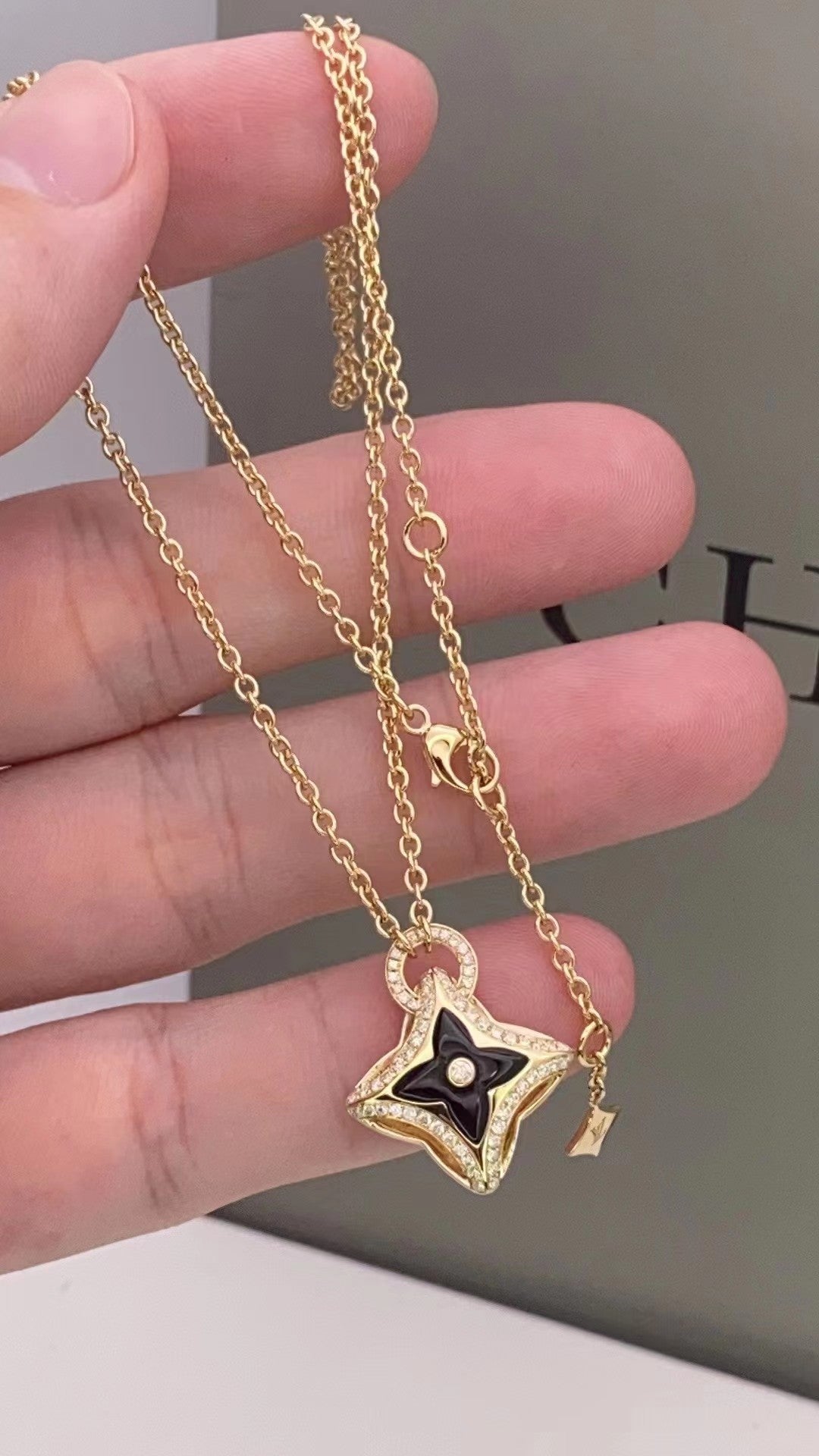 [Luxe Jewelry]STAR PEDANT PINK GOLD DIAMOND NECKLACE