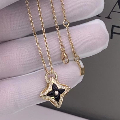 [Luxe Jewelry]STAR PEDANT PINK GOLD DIAMOND NECKLACE
