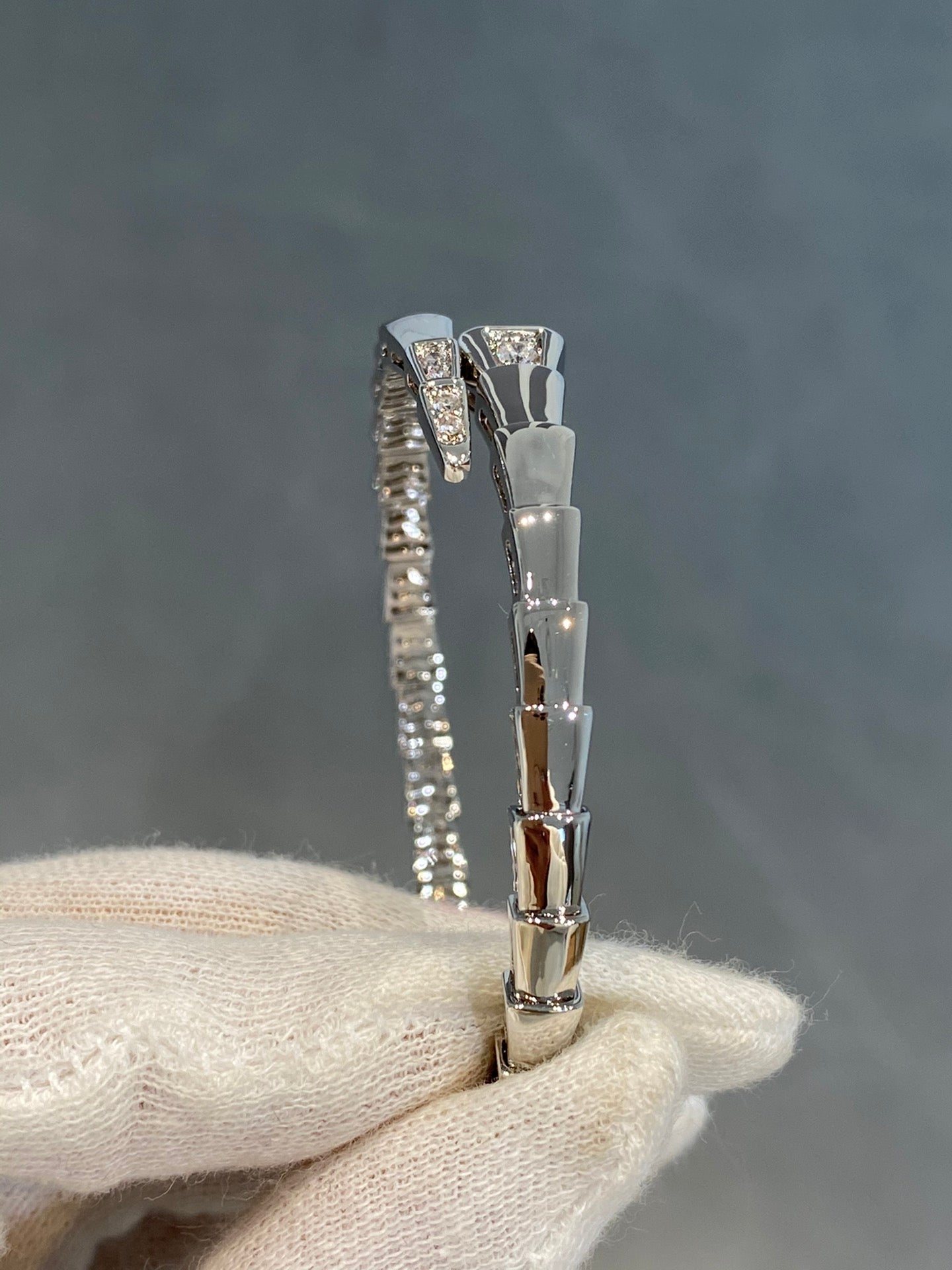 [Luxe Jewelry]SERPENTI BRACELET DIAMONDS SILVER