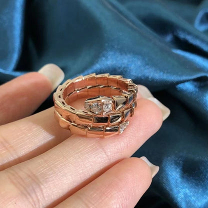 [Luxe Jewelry]SERPENTS DOUBLE ROW DIAMOND RING