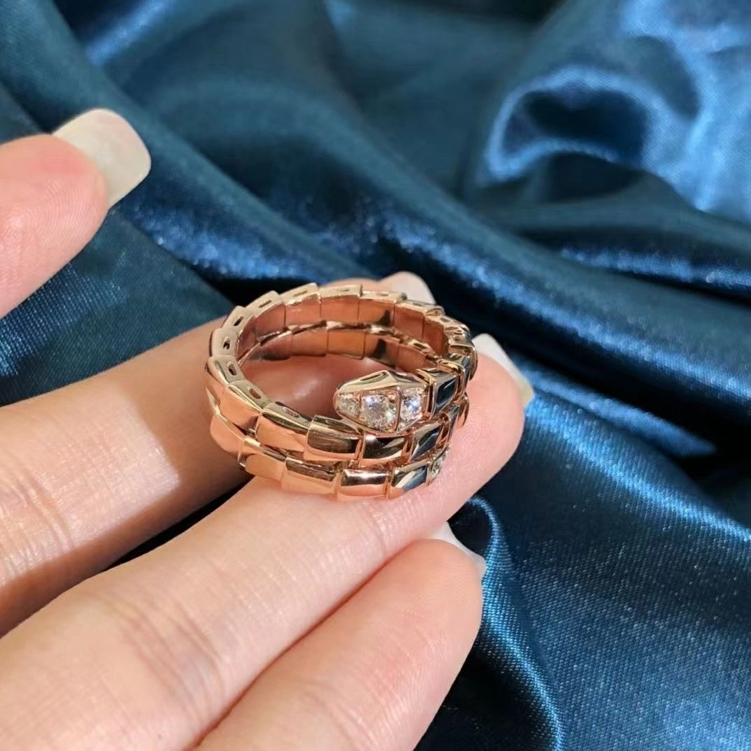 [Luxe Jewelry]SERPENTS DOUBLE ROW DIAMOND RING