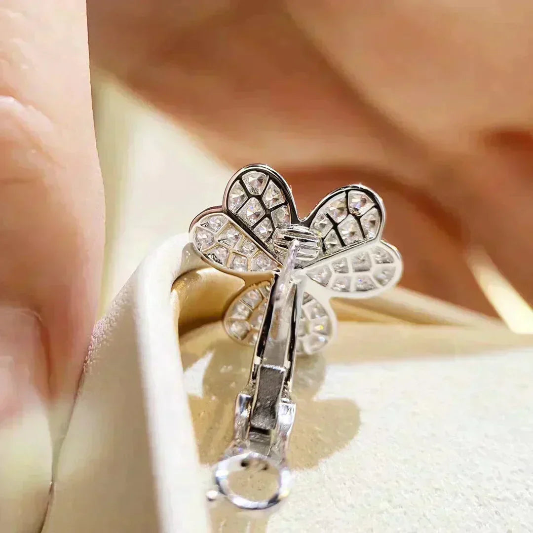 [Luxe Jewelry]CLOVER COMOS DIAMOND EARRINGS SILVER