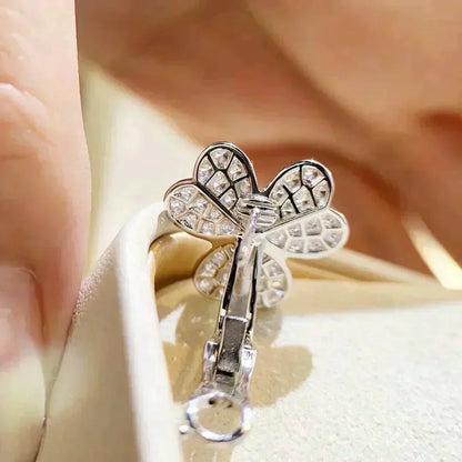 [Luxe Jewelry]CLOVER COMOS DIAMOND EARRINGS SILVER