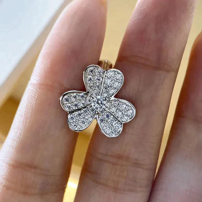 [Luxe Jewelry]CLOVER COMOS DIAMOND EARRINGS SILVER