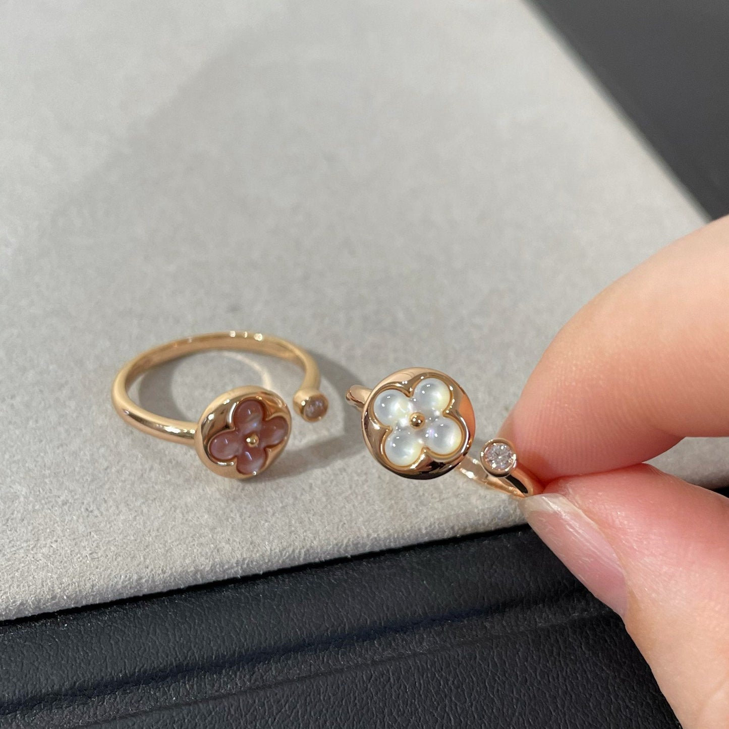 [Luxe Jewelry]SUN 1 DIAMOND PINK MOP RING