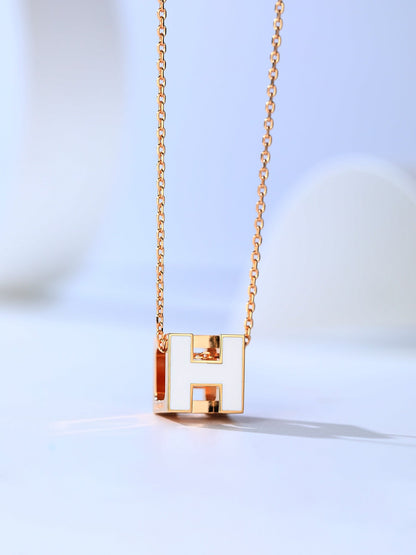 [Luxe Jewelry]H CAGE PINK GOLD NECKLACE