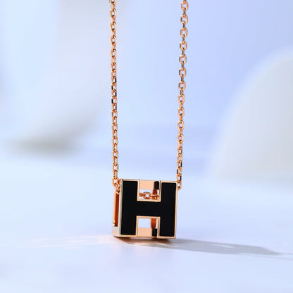 [Luxe Jewelry]H CAGE PINK GOLD NECKLACE