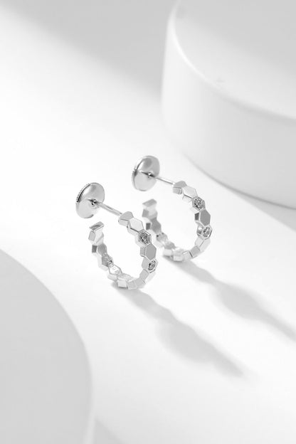 [Luxe Jewelry]BEE LOVE DIAMOND HOOP EARRINGS