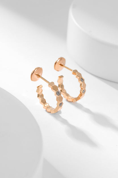 [Luxe Jewelry]BEE LOVE DIAMOND HOOP EARRINGS