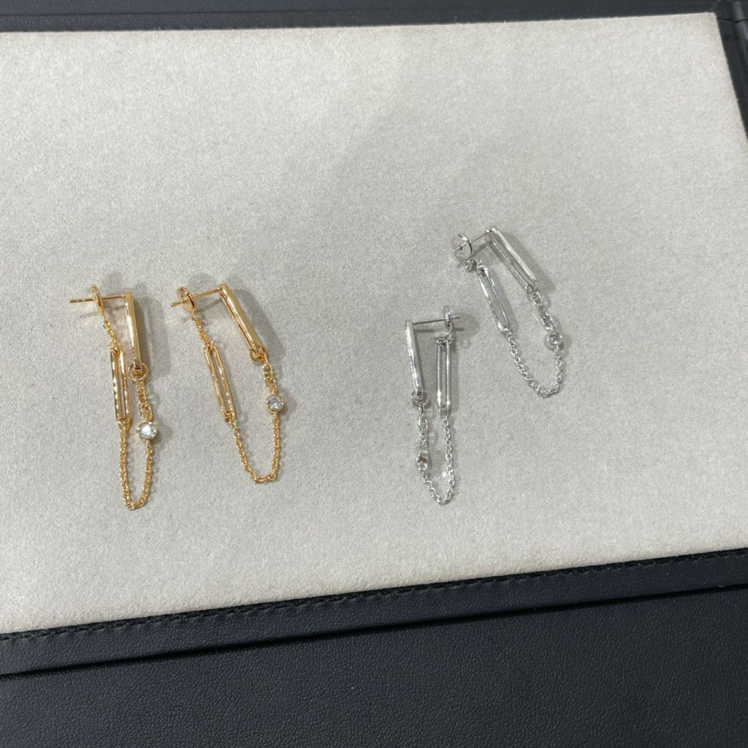 [Luxe Jewelry]CHAINE CHAOS DIAMOND DROP EARRINGS