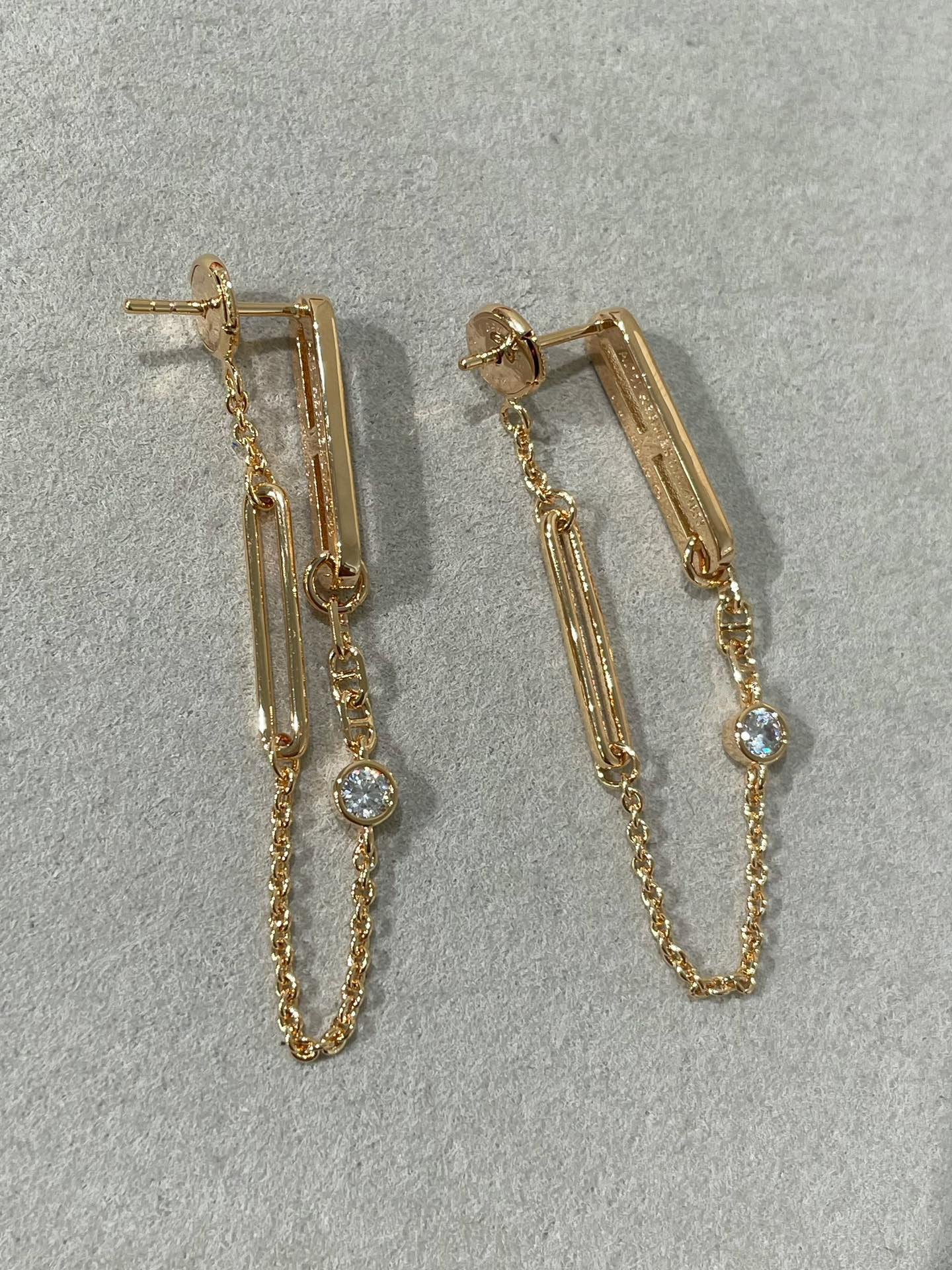[Luxe Jewelry]CHAINE CHAOS DIAMOND DROP EARRINGS