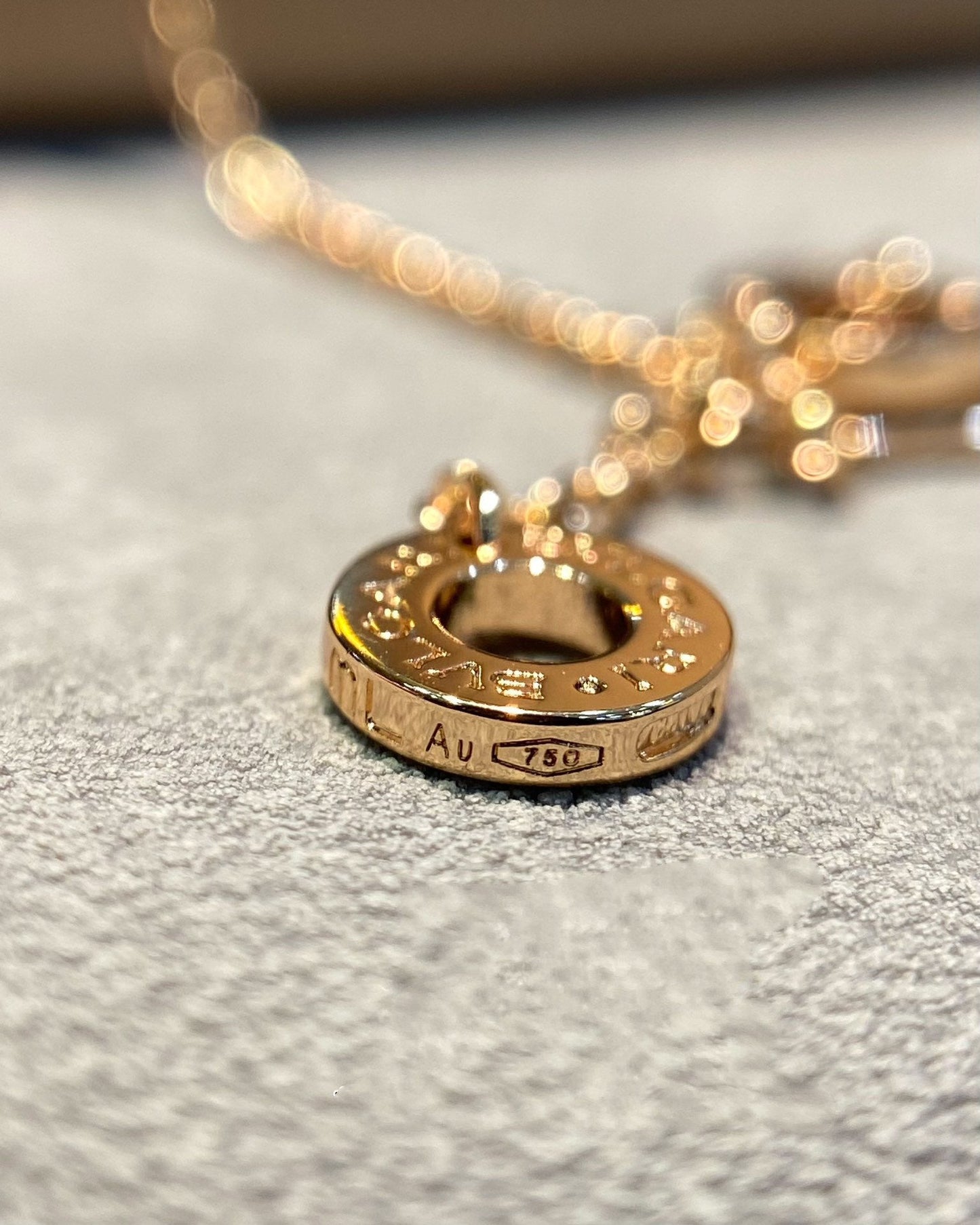 [Luxe Jewelry]DREAM MOP DIAMOND PAVED PINK GOLD NECKLACE