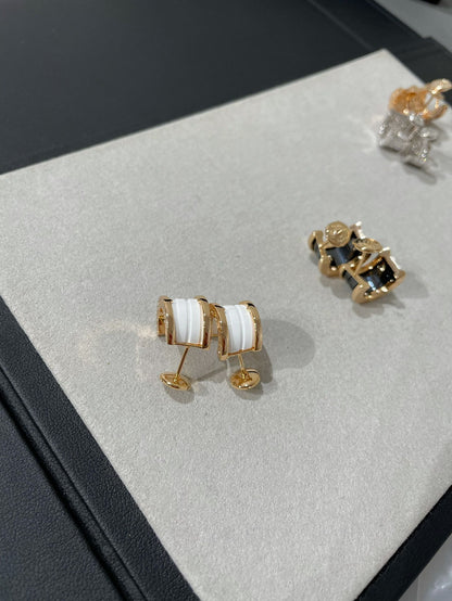 [Luxe Jewelry]ZERO 1 PINK GOLD CERAMIC EARRINGS