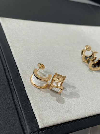 [Luxe Jewelry]ZERO 1 PINK GOLD CERAMIC EARRINGS