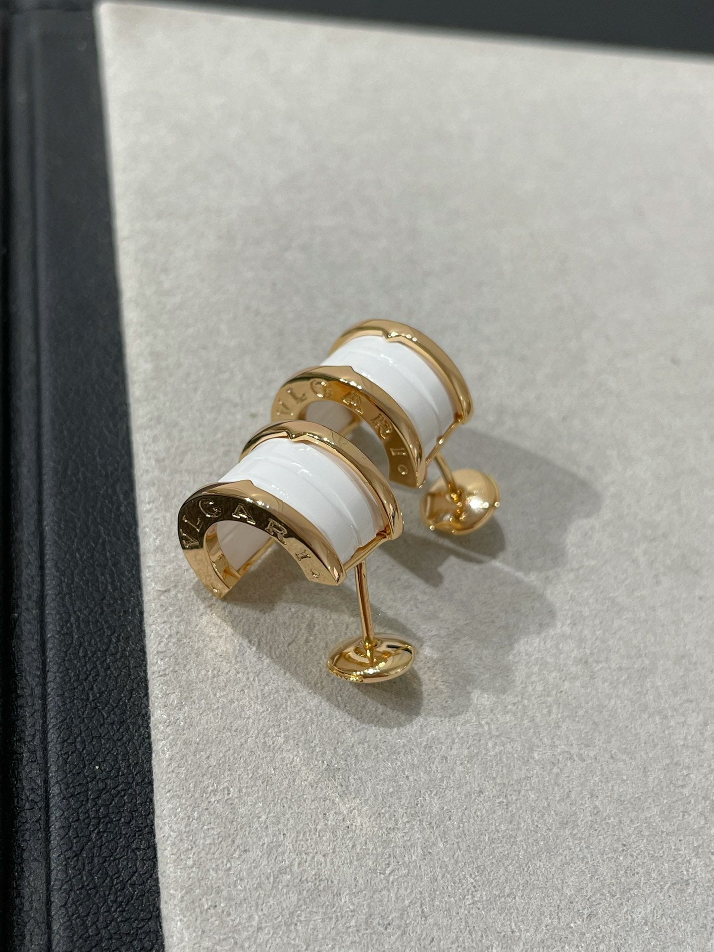 [Luxe Jewelry]ZERO 1 PINK GOLD CERAMIC EARRINGS