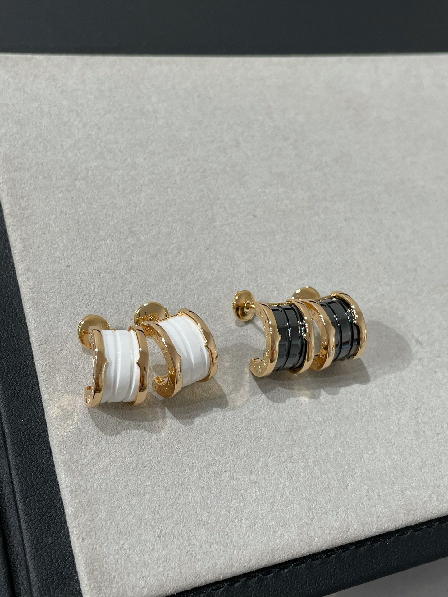 [Luxe Jewelry]ZERO 1 PINK GOLD CERAMIC EARRINGS