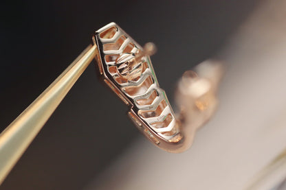 [Luxe Jewelry]SERPENT PINK GOLD DIAMOND EARRINGS