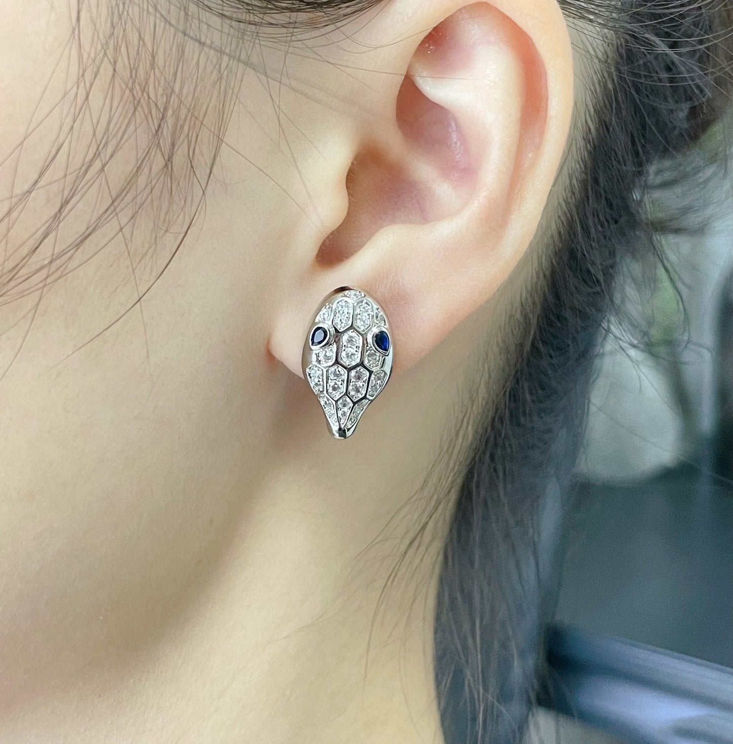 [Luxe Jewelry]SERPENT DIAMOND STUD EARRINGS