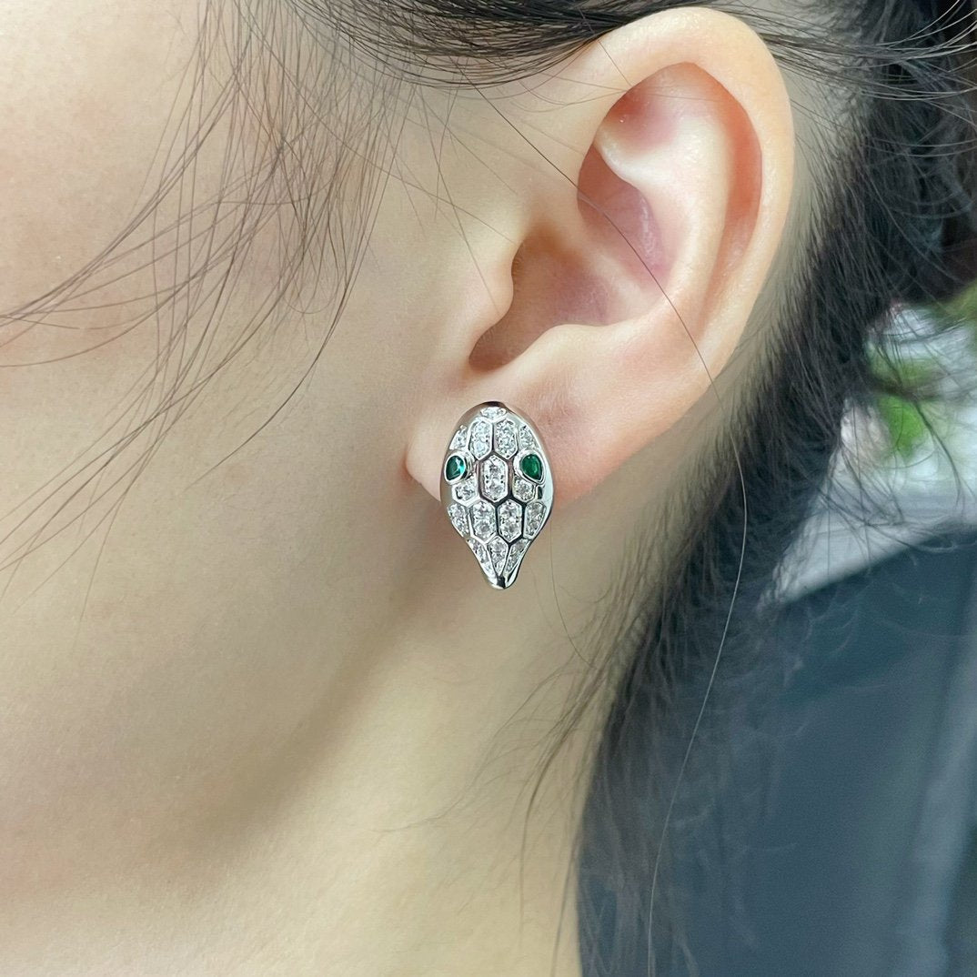 [Luxe Jewelry]SERPENT DIAMOND STUD EARRINGS